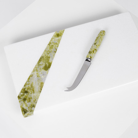 Irish green connemara marble cheese board and knife